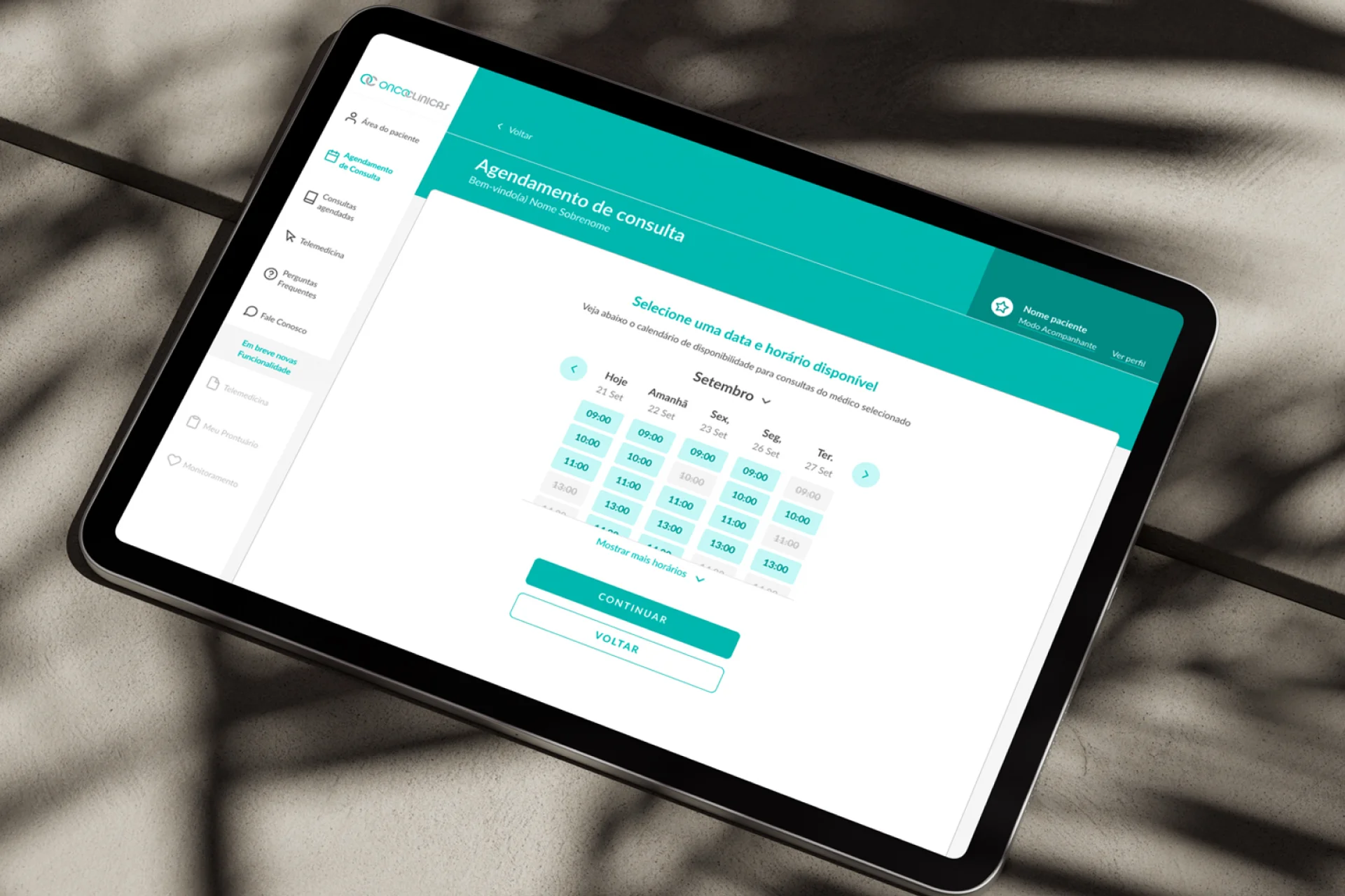 Área de Pacientes e Médicos