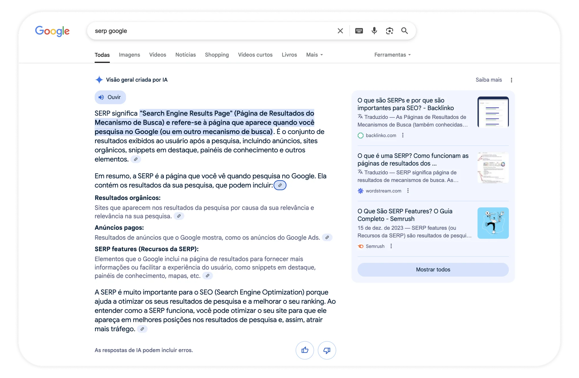 SERP: Search Engine Results Page | Google