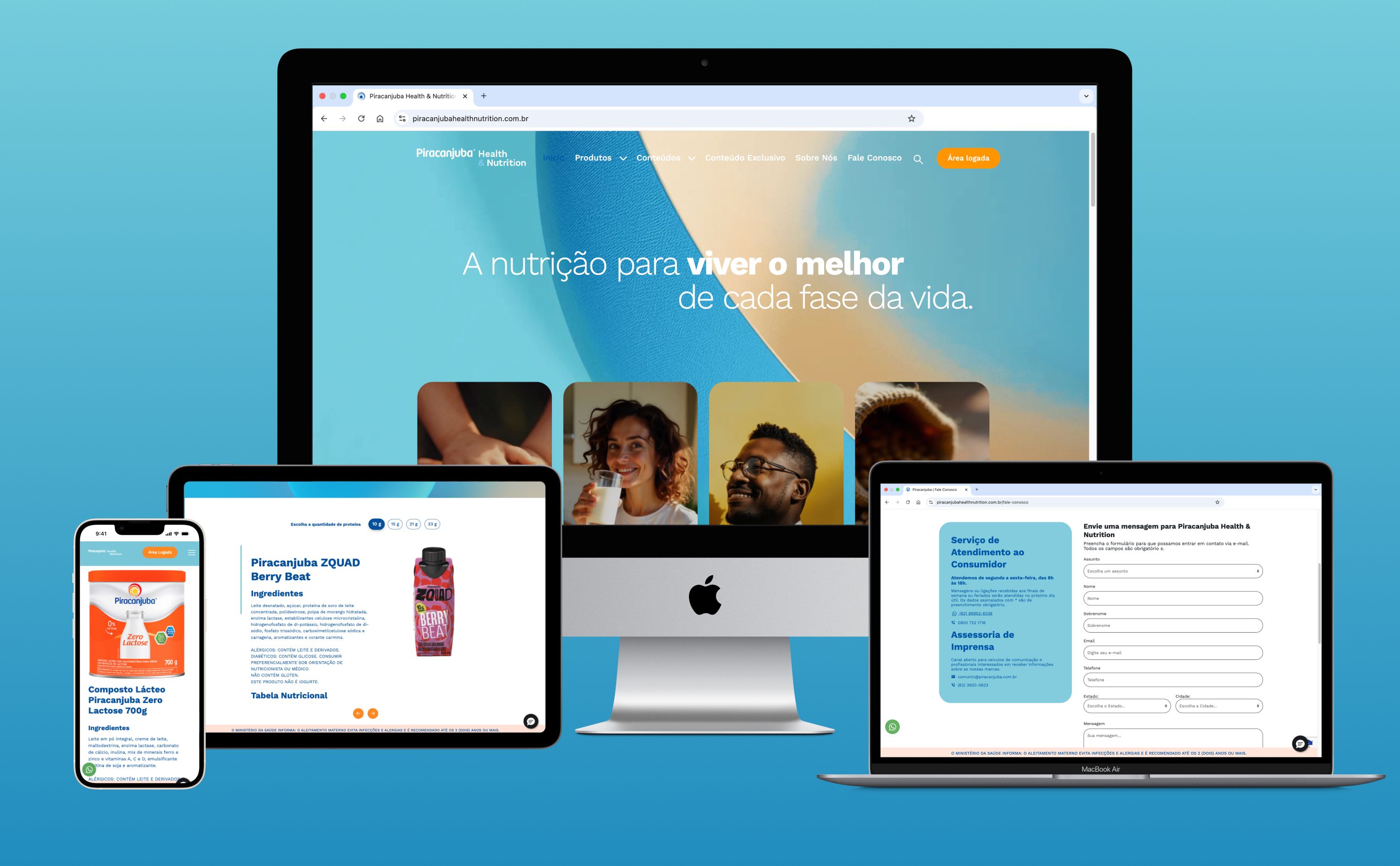 Site Institucional: Piracanjuba Health & Nutrition