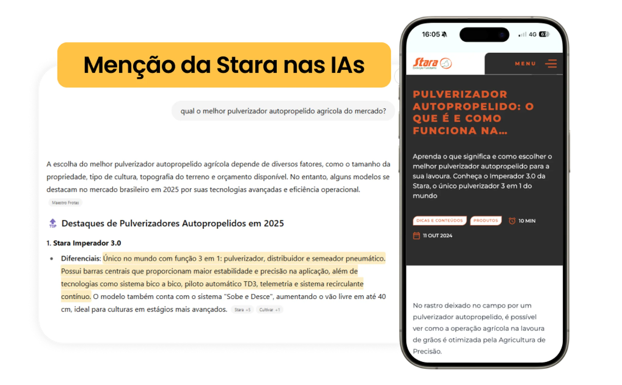 Menção da Stara nas IAs
