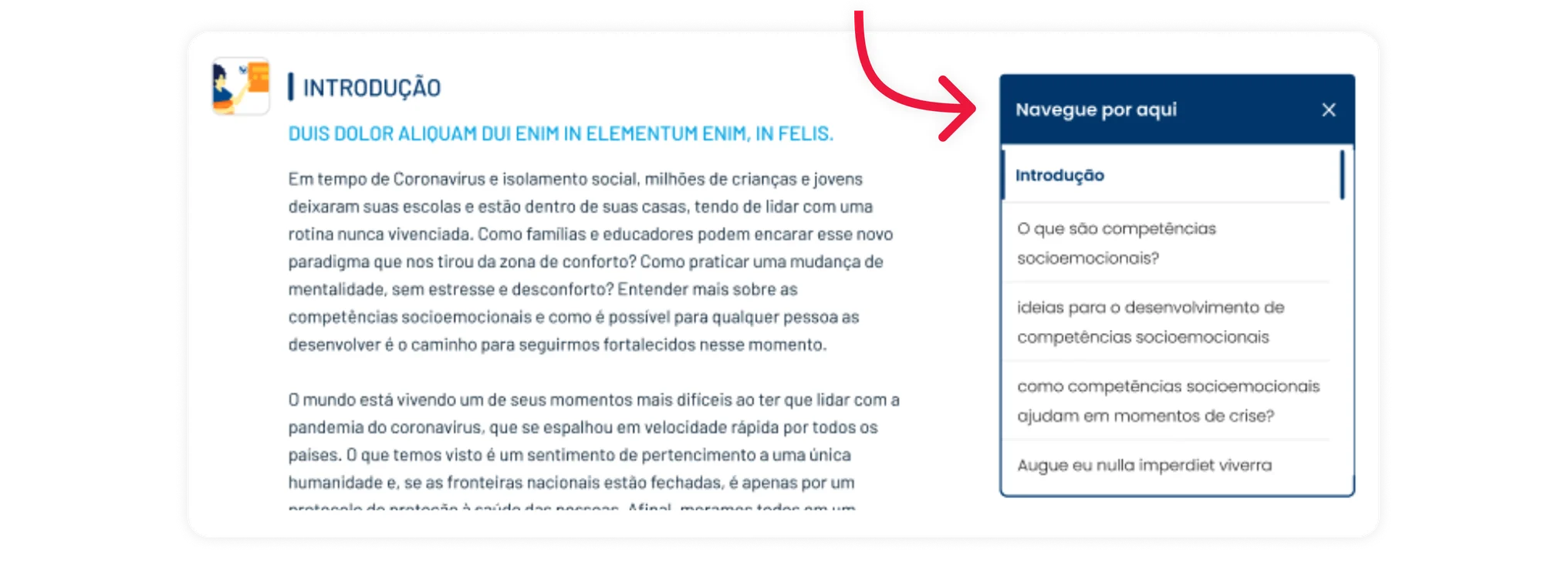 Case: Instituto Ayrton Senna | Primeira versão do componente