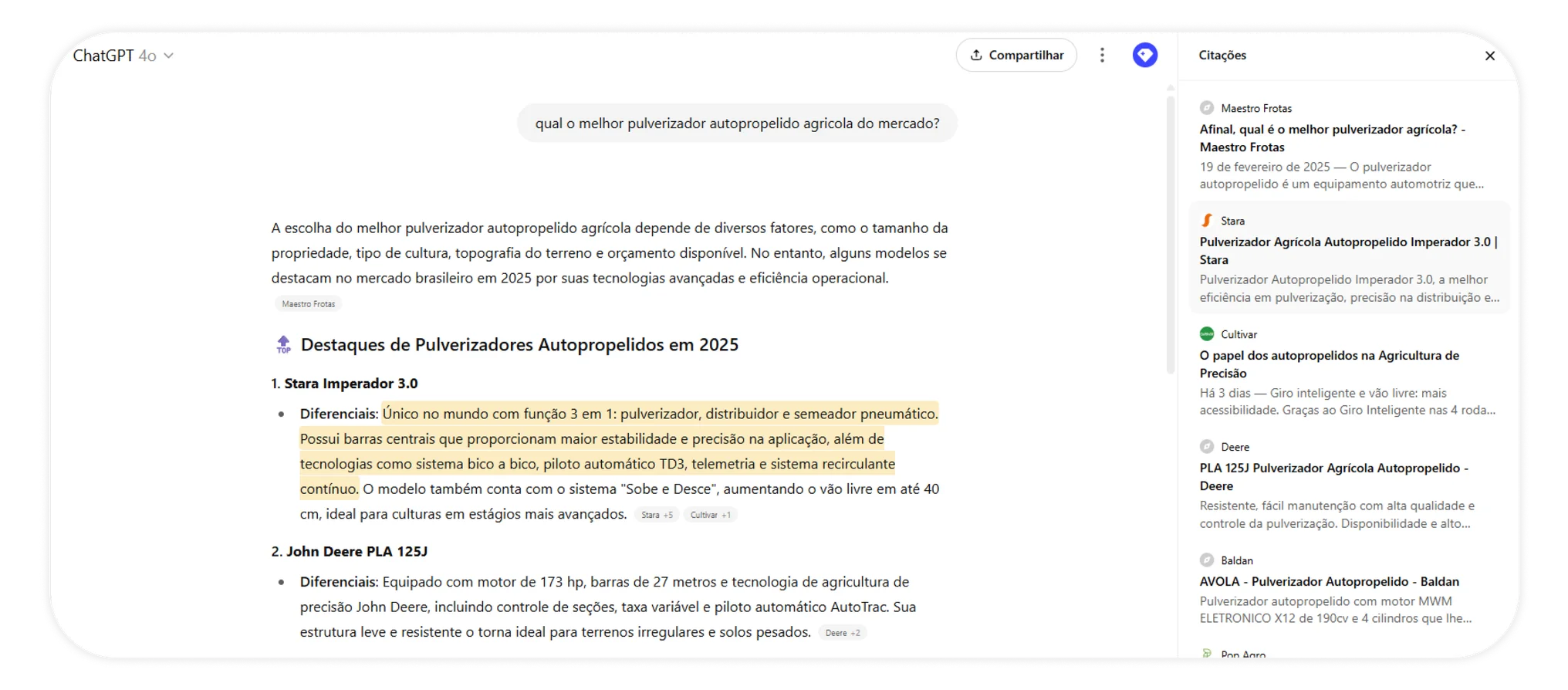 Qual o melhor pulverizador autopropelido agrícola do mercado? | ChatGPT